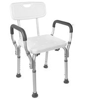 Vaunn Medical Tool-Free Assembly Spa Bathtub Shower Lift Chair, Portable Bath Seat, Adjustable Shower Bench, White Bathtub Lift Chair with Arms