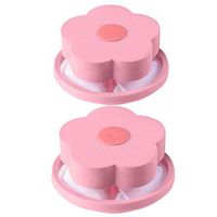 2PCS Flower-Shaped Washing Machine Hair Remover Filter, Buoyee Mesh Filtering Hair Removal Floating Filter Bag Washer Style Laundry Clean,Washing Machine Epilator/Hair Cleaning Filter Bag (Pink)