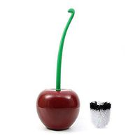 Dearjana Lovely Claret Cherry Shaped Toilet Brush Set with Addition Toilet Brush Replacement Head