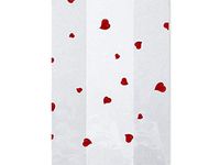 100ct Small Red Tiny"Flutter Hearts" 7x2x3" Cello Cellophane Treat Food Snack Bags