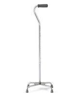 Medline MDS86228CHR Basic Aluminum Quad Cane with Large Base and Foam Handle, Chrome (Pack of 2)
