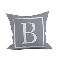 LIEJIE Brief 45x45cm Alphabet Pillowcases Velvet Pillow Kinder Zimmer Sofa Waist Throw Cushion Happy Valentine's Day Throw Sweet Love Square Soft Soild Decorative Throw Pillow Set (B)