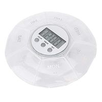 Pills Box,Medicine Storage Box 7 Grids Weekly Medicine Tablet Pills Storage Box Organizer Case with Timer,Suitable for Carrying Pills, Travel, Fitness Supplements(White)