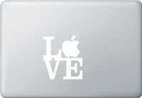 Yadda-Yadda Design Co. Apple Love Sculpture- MacBook or Laptop Decal (White)