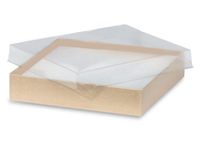 Pack of 100, 5.5 x 3.5 x 1" Clear Lid Boxes w/Kraft Bases Perfect for Greeting Cards, Stationery, Packaged Gourmet Products & Bath & Body