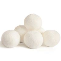 Wool Dryer Balls(6 Pack) Reusable, Reduce Wrinkles & Static Cling, Shorten Drying Time, 100% Organic Natural Fabric Softener Alternative Baby Safe & Unscented Color White