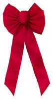 Holiday Trim # 651117 Loop, 10" W x 22" L x 2-3/4" Red Ripple Embossed Velvet Christmas Bow - Quantity 20