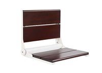 Lifeline Contour Folding Shower Seat - Walnut | White Frame | 26 x 16 inch