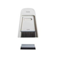 Mini Broom and Dustpan Set, Pstarts Desktop Small Household Wiper Shovel Set, Keyboard Table Countertop Pets Hair and Small Messes Cleaning Brush, Nesting Tiny Soft Brush/Hard Wiping Scraper (White)