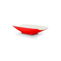 Bon Chef 53701-2ToneRed Melamine Curves Bowl, Red Outside/White Inside