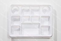 PlasticThali - Eleven Compartment white Plastic Plate (FDA approved Virgin Plastic) … (50)