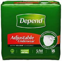 Depend Adjustable Underwear, Maximum Absorbency, S/M, 72 count Woman