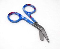 Blue & Pink Dew Drops Handle Pattern Color Lister Bandage Scissors 3.5" (8.9cm), Stainless Steel