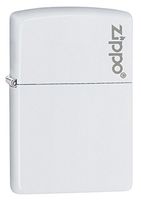 Zippo Classic with Logo White Matte Outdoor Indoor Windproof Lighter Custom Personalized Engraved Message on Backside
