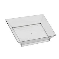 Party Essentials Miniware Mini Plastic Appetizer/Dessert Dishes, Clear