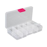diffstyle 10 Grids Plastic Storage Box Detachable Jewelry Container Transparent Pill Organizer Fishing Box (2, AP(5" x 2.36" x 0.9"))