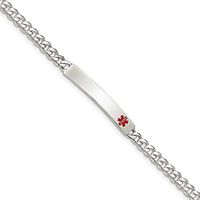 925 Sterling Silver Medical Alert Curb Link Id Bracelet 8.5 Inch Fine Mothers Day Jewelry For Women Gifts For Her