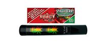 Herb Airtight Tube Pocket Protector with Juicy Jay's Strawberry 1.25 Flavored Hemp Rolling Papers 1 Count DC Crafts Nation- Rasta Skull