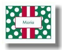 Paparte Note Cards (707 Red and Green Stripe Name)