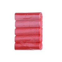 5rolls=1pack disposable garbage bags thickening household cleaning point broken type disposable kitchen black plastic bag,Red
