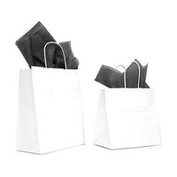 Creative Bag White Paper Boutique Bags with Handles for Wedding, Party Favor, Thank You, and More, Kraft-Colored Economy Gift Bags Measuring 12" L x 7" W x 12" H (25 Count)