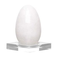 Yoni Eggs for Women, Genuine White Jade Yoni Egg, Pelvic Floor and Kegels Exercise, Authentic Rare Gemstone for Prosperity and Wealth (White Jade, Medium)