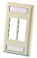 TracJack Faceplate, four-port (single gang), plastic, Ele...