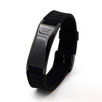 POWER IONICS Titanium Magnetic Bracelet for Men Power Bracelet for Women 3000ions Balance Black/Black Plated