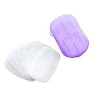 Kimanli 20Pcs Disposable Hand Washing Tablet Travel Carry Toilet Soap Paper (Purple)