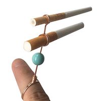 Lzttyee Personality 2-in-1 Cigarette Holder Smoking Ring for Smokers, Double Rings for Both Women and Men Cigarette (Rose Gold, S)