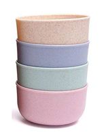 4 Pack 14 OZ Biodegradable Lightweight Unbreakable Wheat Straw Bowl - Eco-friendly Safe Kitchen Bowl for Children Adult Support Microwave