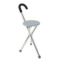 HSRG Triangle Stool Crutch,Comfortable armrest,Folding Portable Aluminum Alloy Elderly Outdoor Travel Rest Walking Cane Stool