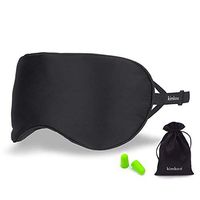 Kimkoo Silk Sleep Mask-Block Out Light Perfectly,Eye Mask for Sleeping for Women and Men,Soft and Adjustable Sleep Masks,Blindfold Black