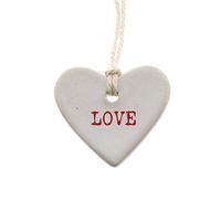 Heart Shaped Ceramic Gift Tag Label Set 6 | Romantic Love Valentine