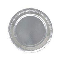 Just Artifacts 7.25in Round Decorative Dessert Paper Plates (24pcs) - Metallic Silver - Tableware for Birthday Parties, Baby Showers, Grad Parties, Weddings, and Life Celebrations!