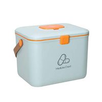 Lzttyee Plastic Medicine Box with Pill Case, First Aid Box Family Emergency Kit Organizer (S Blue)