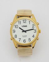 DeRoyal Extra Large Talking Calendar Watch -Gold Tone