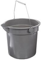 Impact 5514 Polypropylene Deluxe Heavy-Duty Bucket, 14 qt Capacity, 10" Length x 14-1/8" Width x 12-1/2" Height, Gray (Case of 6)
