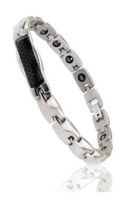 Energy Power Titanium Bracelet with Strong Magnet Stones (Link Removal Tool Included)- Free "LED Flashlight with Key Chain" with Your Order- 162BR