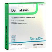 Dermarite DermaLevin Adhesive Foam Dressing 4" x 4" Square with 2" x 2" Pad, Water-proof (10 pcs. per box)