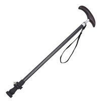 Crutch Telescopic Walker Cane Aluminum Black Solid Wood Handle Adjustable Non-Slip Single Feet Old Man Cane MUMUJIN
