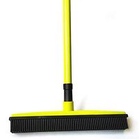 SADDPA Long Push Rubber Broom Bristles Sweeper Squeegee Scratch Free Bristle Broom for Pet Cat Dog Hair Carpet Hardwood Windows Clean (Color : Green)