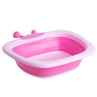 RPMDM Cartoon Folding Washbasin Thickening Children's Footbath Household Plastic Laundry Basin Travel Portable Washing Washbasin Plastic washbasin (Color : Pink)