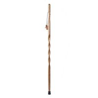 Brazos 48" Ribbon Twisted Oak Wood Walking Stick Hiking Trekking Pole, Brown, Made in The USA