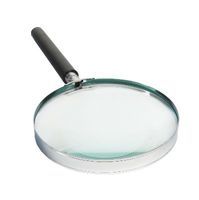 4" Magnifier, Chrome Rim and Plastic Black Handle 1.5x