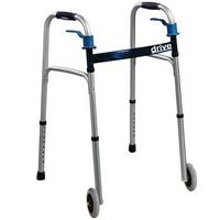 Sammons Preston Dual Palm Release Folding Walkers ( Adult Walker with 5" wheels )