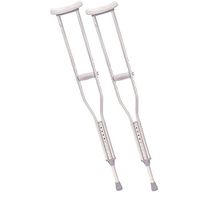 Push Button Aluminum Crutches (Size Tall Adult), 1 Pair, User Height: 5' 10 inch - 6' 6 inch.