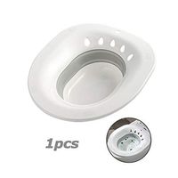 Perineal Soaking Bath Bidet, Foldable Avoid Squatting Elderly and Pregnant Women Personal Nursing Sitz Bath Tub, Basin Bowl Toilet for Cleanse Vagina Or Anal Region,Gray&White(2pcs)