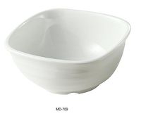 Yanco MD-709 Milando 9" Square Bowl, 60 oz Capacity, 3.75" height, Melamine, White Color, Pack of 24