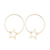 Tanwpn New Fashion Simple European and American Wild Metal Earrings For Ladies Girls Jewelry Gift (A)